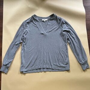 Gray Loft V-Neck Women's Top